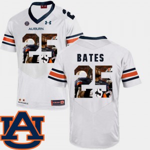 White Football Pictorial Fashion #25 Daren Bates Auburn Jersey Mens