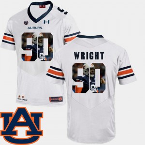 Pictorial Fashion Gabe Wright Auburn Jersey Football For Men's White #90