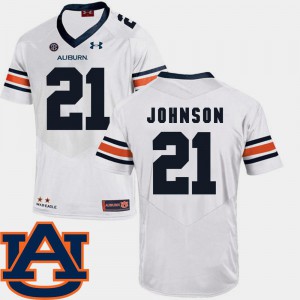 For Men College Football #21 SEC Patch Replica White Kerryon Johnson Auburn Jersey
