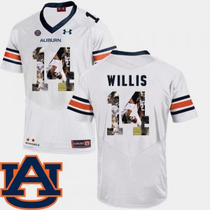 #14 Football Malik Willis Auburn Jersey White Pictorial Fashion For Men's