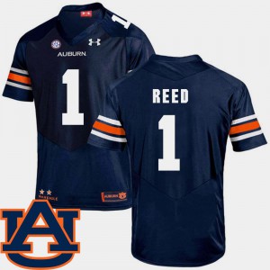 Mens #1 College Football SEC Patch Replica Trovon Reed Auburn Jersey Navy