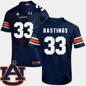 SEC Patch Replica #33 College Football Navy Will Hastings Auburn Jersey Men's