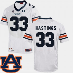White College Football Will Hastings Auburn Jersey SEC Patch Replica Men's #33