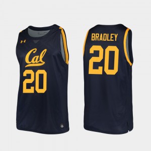 #20 Navy Matt Bradley Cal Bears Jersey Replica 2019-20 College Basketball For Men