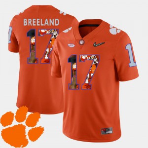 Football Bashaud Breeland Clemson Jersey #17 Orange Pictorial Fashion For Men