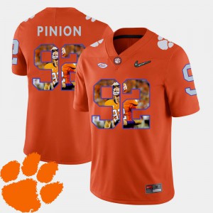 For Men's Football Orange #92 Pictorial Fashion Bradley Pinion Clemson Jersey