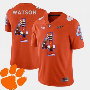 Football Pictorial Fashion #4 Men's DeShaun Watson Clemson Jersey Orange