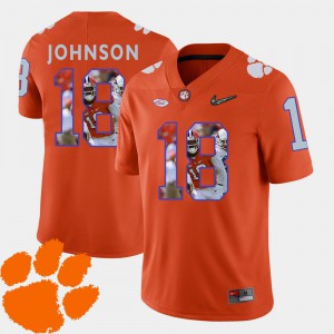 Football Jadar Johnson Clemson Jersey #18 Orange Mens Pictorial Fashion