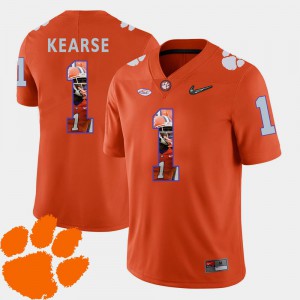 For Men's #1 Orange Pictorial Fashion Jayron Kearse Clemson Jersey Football