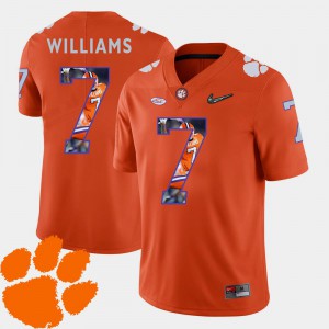 Orange Pictorial Fashion Mike Williams Clemson Jersey Football #7 Men's