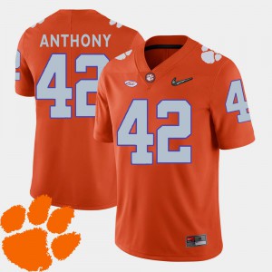 College Football Men's Orange 2018 ACC #42 Stephone Anthony Clemson Jersey