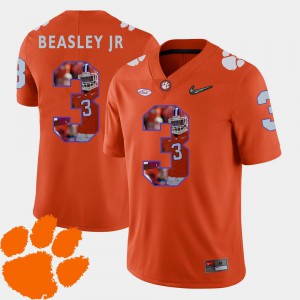 #3 Orange Football Men's Pictorial Fashion Vic Beasley Jr. Clemson Jersey