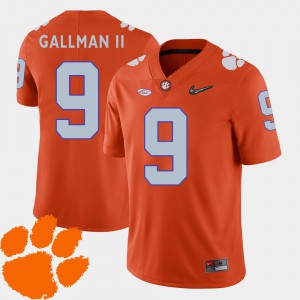 Orange #9 Wayne Gallman II Clemson Jersey 2018 ACC Men College Football