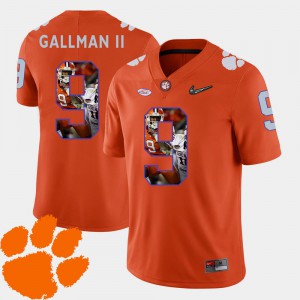 Pictorial Fashion Football Men Wayne Gallman II Clemson Jersey #9 Orange