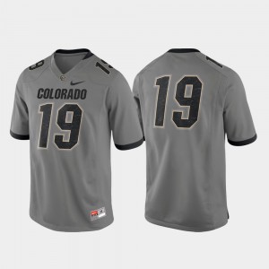 For Men #19 Gray Game Alternate College Football Colorado Jersey