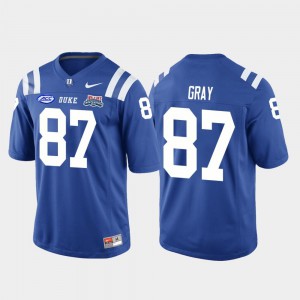Noah Gray Duke Jersey #87 Royal College Football Game 2018 Independence Bowl For Men's