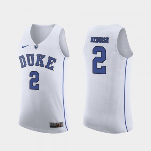 #2 Authentic For Men's White March Madness College Basketball Cam Reddish Duke Jersey