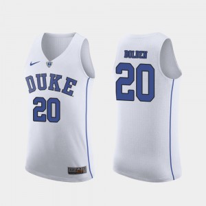 Marques Bolden Duke Jersey Authentic March Madness College Basketball #20 White For Men