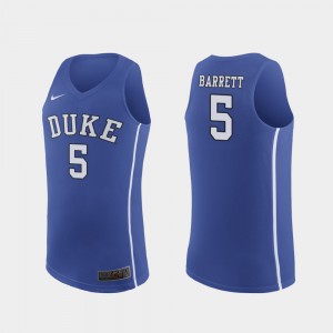 Mens March Madness College Basketball #5 Royal RJ Barrett Duke Jersey Authentic
