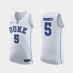 March Madness College Basketball Authentic White RJ Barrett Duke Jersey For Men #5