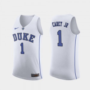 Replica For Men College Basketball Vernon Carey Jr. Duke Jersey White #1