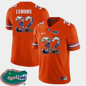 Pictorial Fashion Adarius Lemons Gators Jersey For Men #32 Orange Football