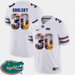 For Men #30 Football Pictorial Fashion DeAndre Goolsby Gators Jersey White