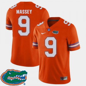 College Football #9 Men Dre Massey Gators Jersey Orange 2018 SEC