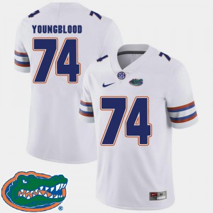 #74 College Football White 2018 SEC Jack Youngblood Gators Jersey For Men