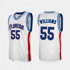 #55 College Basketball Jason Williams Gators Jersey White Alumni For Men's