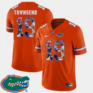 Men Johnny Townsend Gators Jersey #19 Orange Football Pictorial Fashion