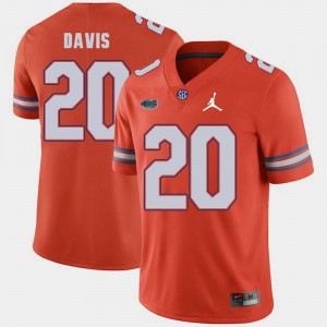Replica 2018 Game Orange Jordan Brand #20 Malik Davis Gators Jersey For Men's