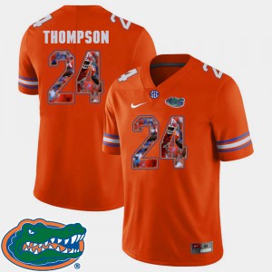 Men Mark Thompson Gators Jersey #24 Pictorial Fashion Football Orange