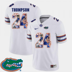 White #24 Football Pictorial Fashion For Men's Mark Thompson Gators Jersey