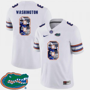 White Football Pictorial Fashion #8 Nick Washington Gators Jersey For Men