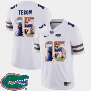 Football White #15 Mens Tim Tebow Gators Jersey Pictorial Fashion