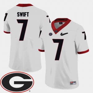 D'Andre Swift UGA Jersey White #7 Men College Football 2018 SEC Patch