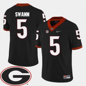 Black College Football Damian Swann UGA Jersey For Men's 2018 SEC Patch #5