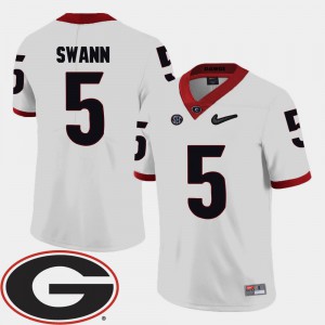 White Damian Swann UGA Jersey College Football For Men's #5 2018 SEC Patch