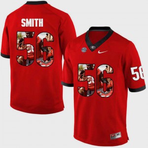 Red For Men's #56 Pictorial Fashion Garrison Smith UGA Jersey