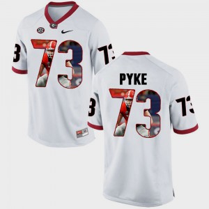 Greg Pyke UGA Jersey #73 Pictorial Fashion White Mens