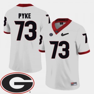 For Men College Football Greg Pyke UGA Jersey 2018 SEC Patch #73 White
