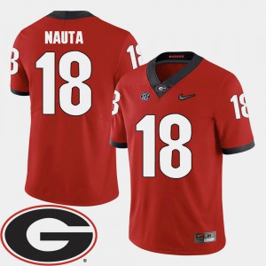 Men 2018 SEC Patch #18 College Football Red Isaac Nauta UGA Jersey