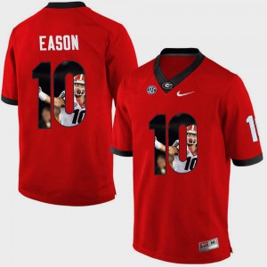 For Men Jacob Eason UGA Jersey Red #10 Pictorial Fashion