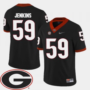 Black College Football 2018 SEC Patch Men's Jordan Jenkins UGA Jersey #59