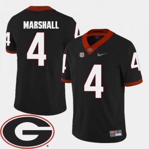 College Football #4 Black Men Keith Marshall UGA Jersey 2018 SEC Patch