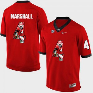 For Men Keith Marshall UGA Jersey Red #4 Pictorial Fashion