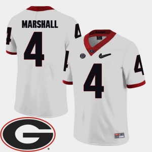 Keith Marshall UGA Jersey #4 College Football For Men White 2018 SEC Patch