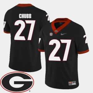 #27 College Football For Men's Black Nick Chubb UGA Jersey 2018 SEC Patch
