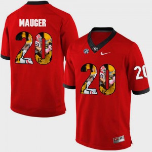 #20 Pictorial Fashion Red Men's Quincy Mauger UGA Jersey